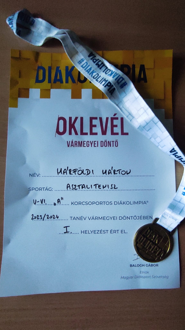 Asztalitenisz országos döntőben egy Barkóczy utcai gyakorlós diákunk!