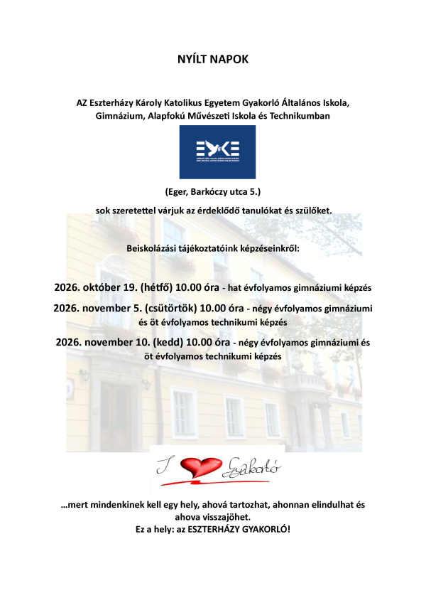 Nyílt nap információk, és képzéseinkről
