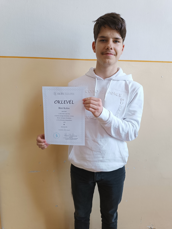 Egerben a legjobb, Heves vármegyében 2. helyezett az eszterházys gimnazista