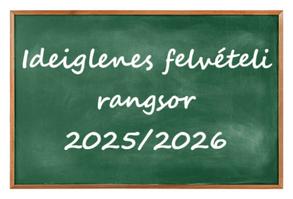Ideiglenes felvételi rangsor
