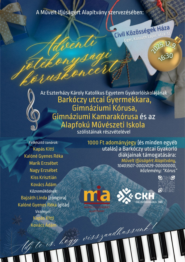 Adventi jótékonysági kóruskoncert!